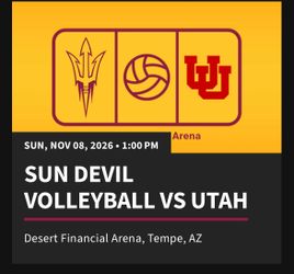 ASU woman’s volleyball 2 tickets for $25