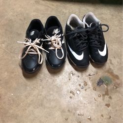 2 Pairs Cleats Size 1 New Balance And 1.5 Nike 