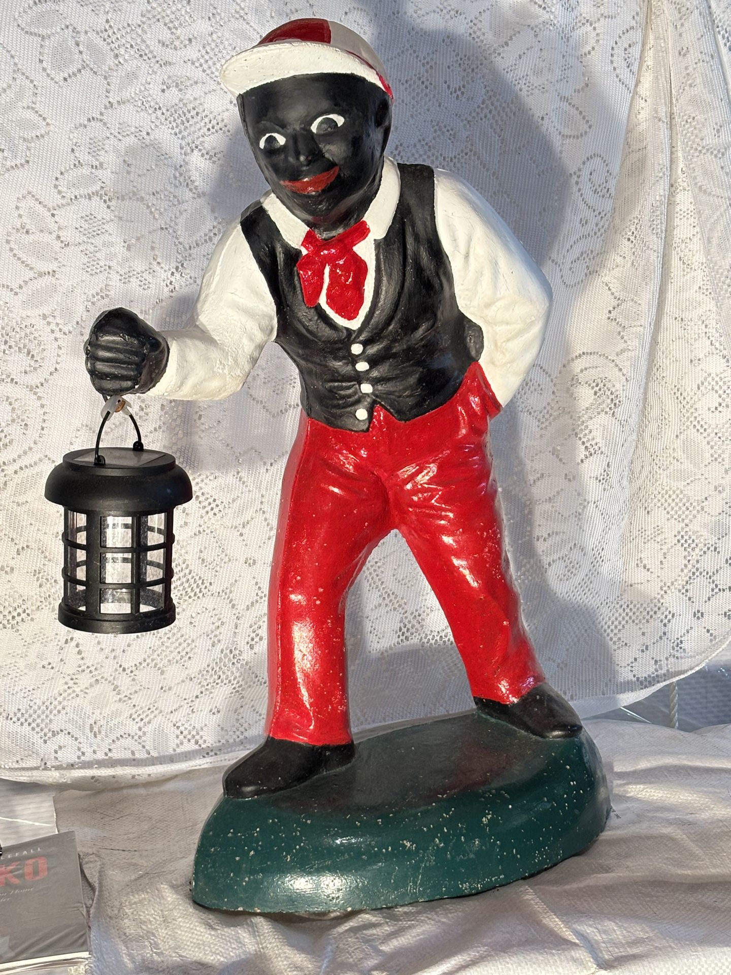 LAWN JOCKEY (Vintage Americana) “Jocko Graves” Concrete cr: 1930’s-1940’s (est)