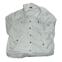 Haband Tutor Court White Denim Jean Jacket Plus Size XXL 20 22