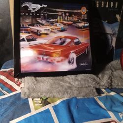 Ford Mustang Lenicuar Wall Decor 3 Dimensional Framed Mancave Garage
