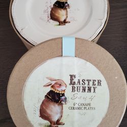 New Bunny Canape Dessert Plates X4