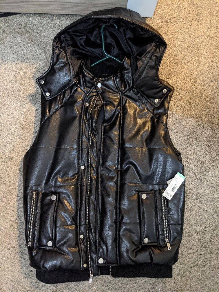 Men's Leather Vest L