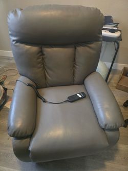 Grey Leather Recliner Lift Chair