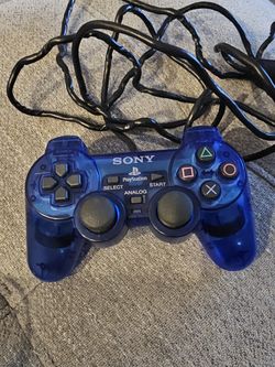 Sony PlayStation 2 PS2 Ocean Blue Clear Controller DualShock OEM SCPH-10010