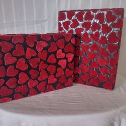 2 Empty DIY Valentine ❤️ Shape Cover Boxes