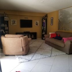 Microfiber Couch And Recliner