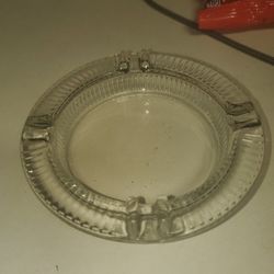 Vintage Clear Glass Ashtray 