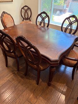 Formal Wood Dining Table with 10 Chairs