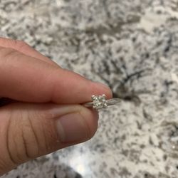 1/2CT Princess Cut Diamond Ring On 14CT White Gold 