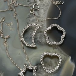 Sterling Silver Necklace With Charms