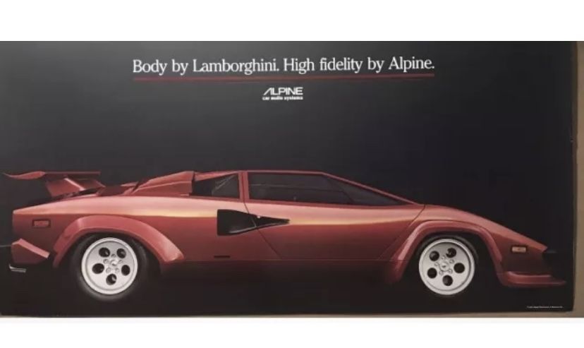 VINTAGE POSTER BODY BY LAMBORGHINI HIGH FEDELITY BY ALPINE