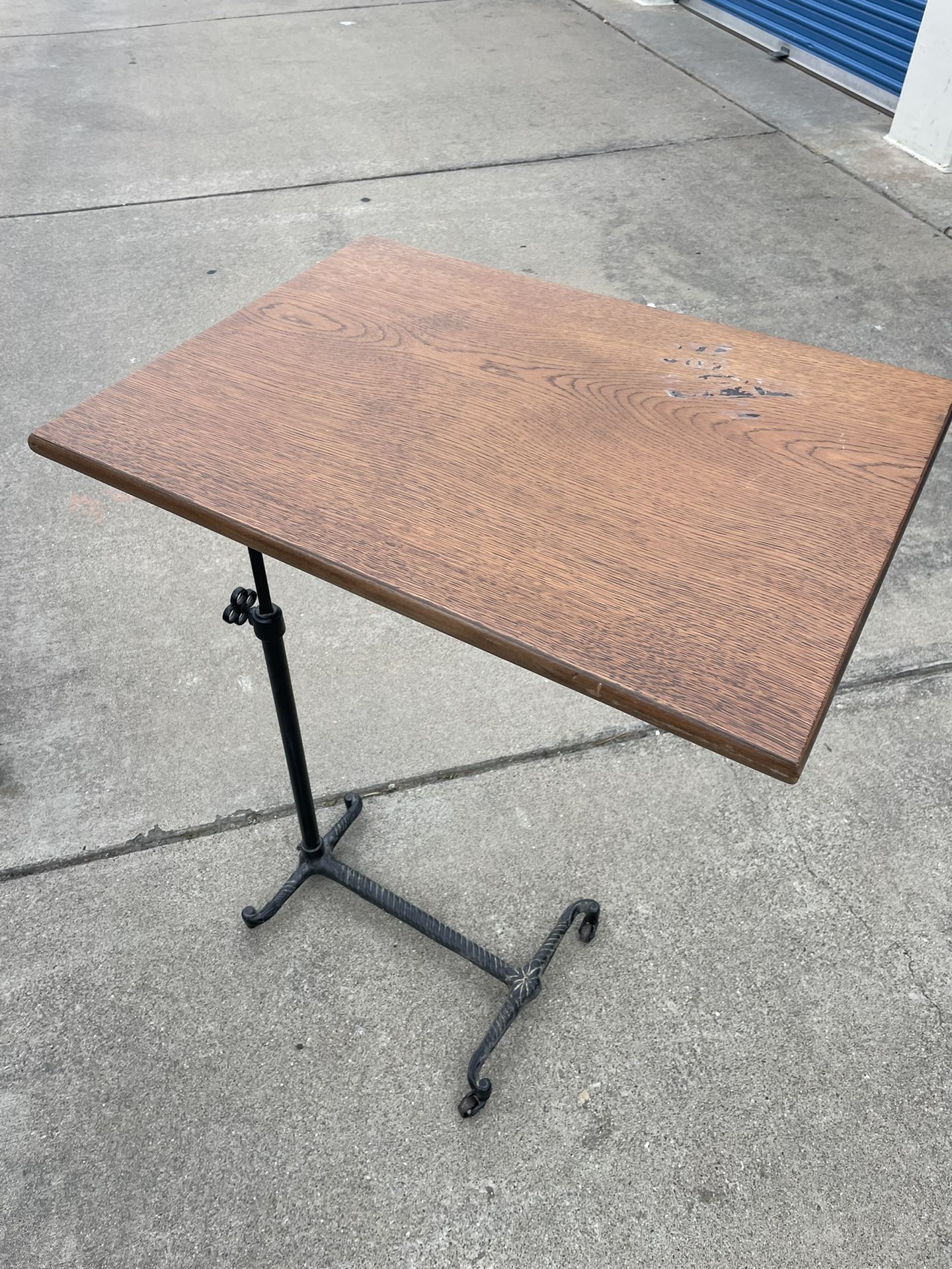 Antique Adjustable Side table Solid Wood