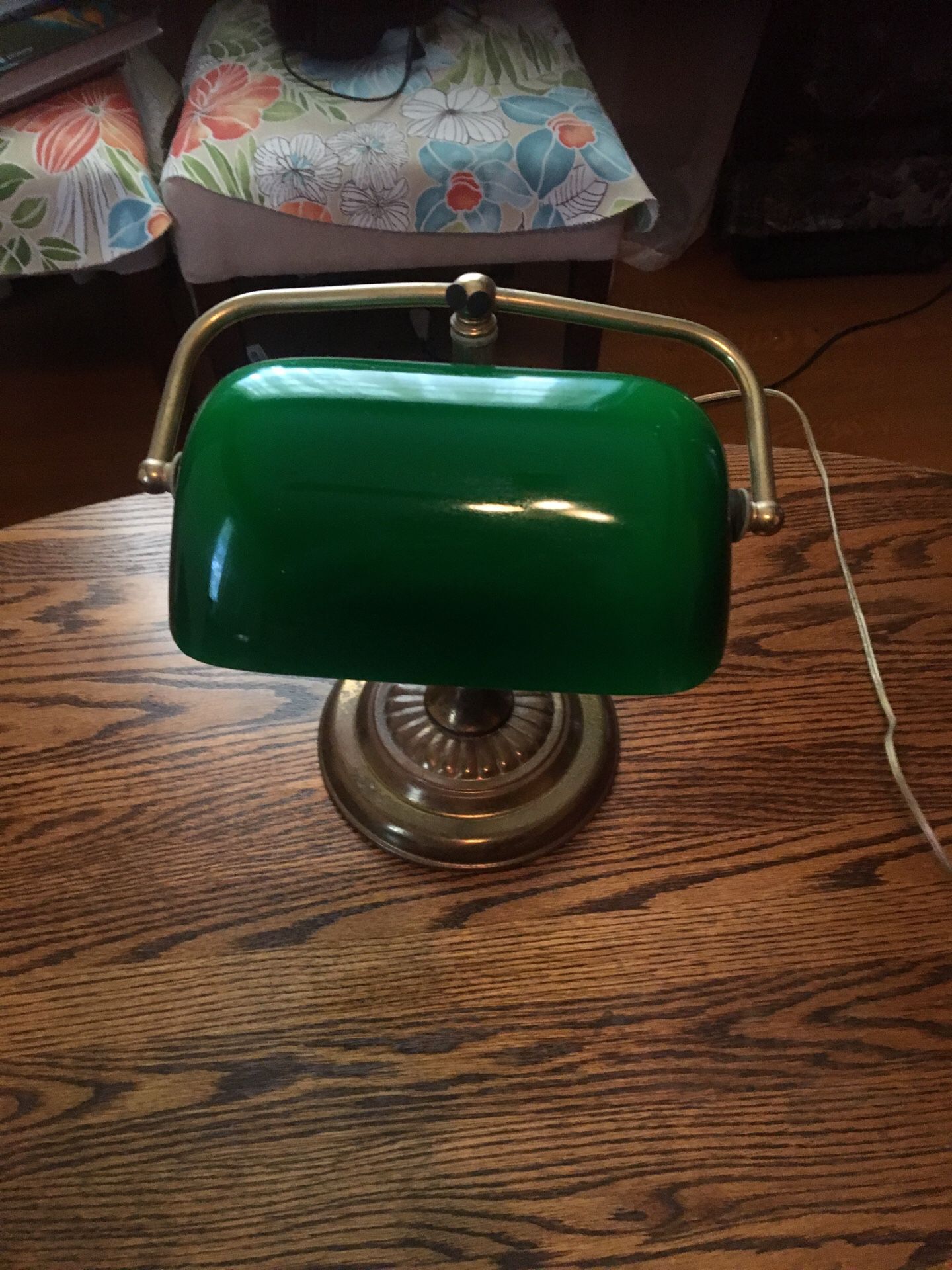 Vintage reading desk or table lamp green Esmeralda $15