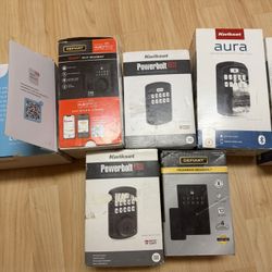 Lot 7 lock Kwikset Powerbolt 250 Keypad Electronic Deadbolt-Black/Gray