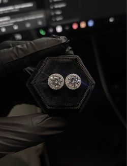 2TCW VVS Moissanite Earrings | 14K White Gold Plated On Pure 925 Sterling Silver