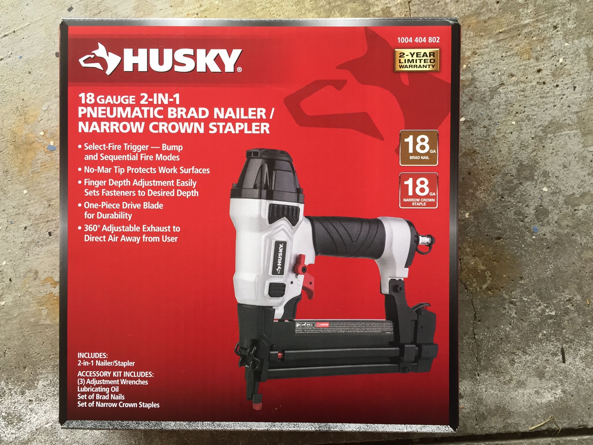 Husky 18 gauge nailer and stapler with nails and staples