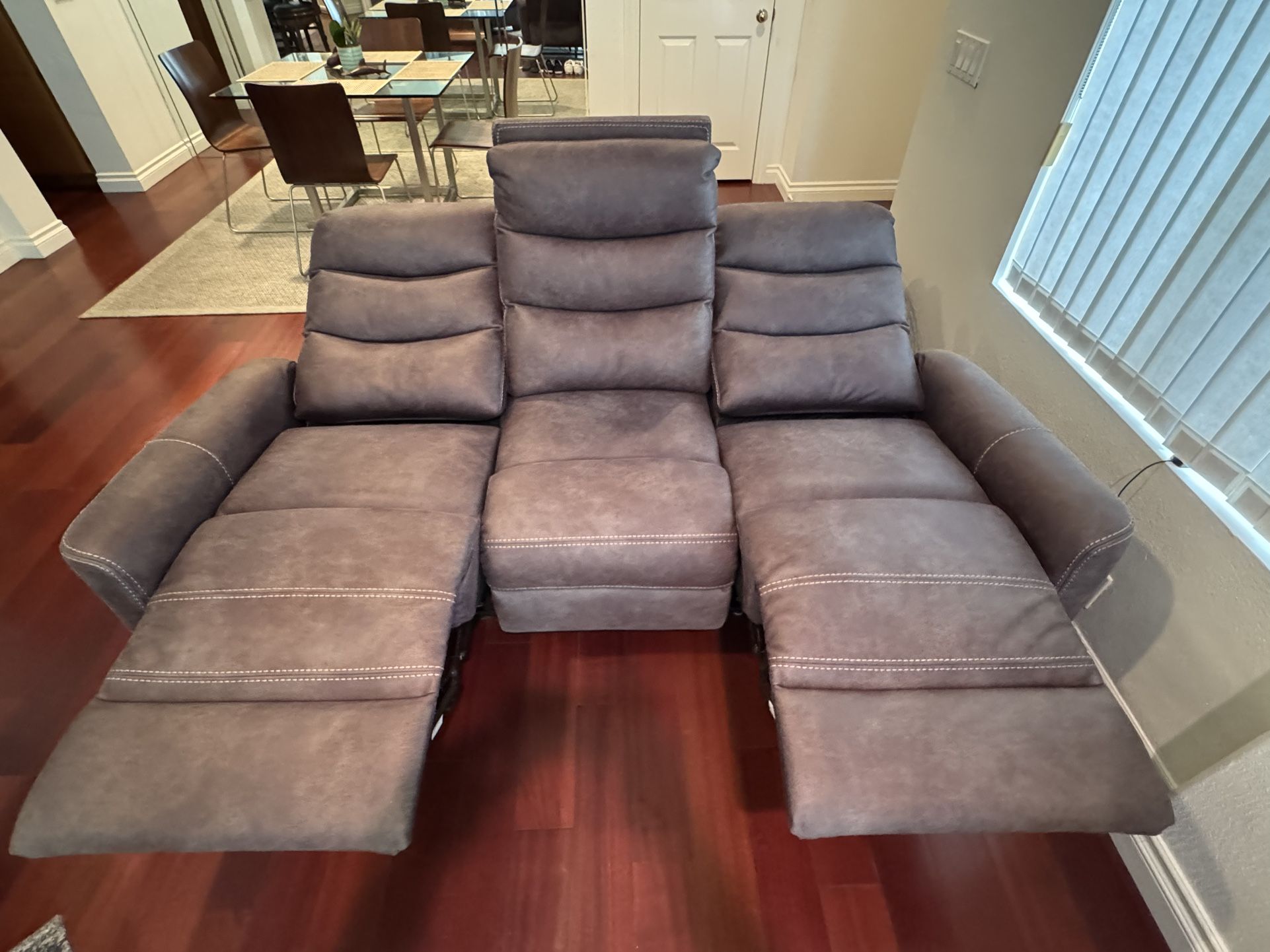 Power Reclining Sofa - Grey - Like New