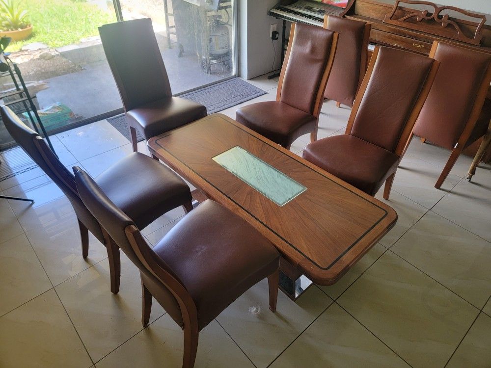 Very High End Chair And Table Set, Italian Hand Made.