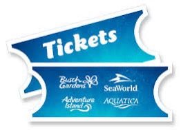 SeaWorld, Aquatica, Busch Gardens Or Adventure Island Tickets+ Parking