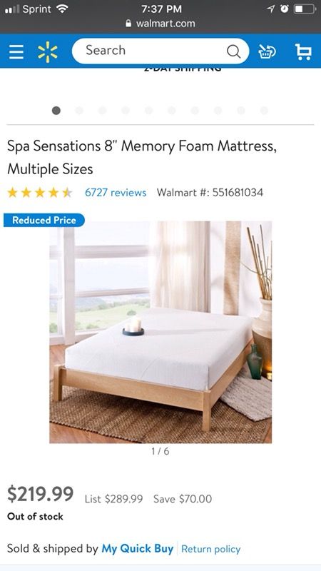 Spa sensation memory foam mattress