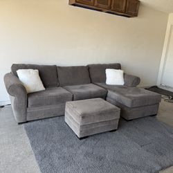 Gray Sectional Sofa Couch Sala 