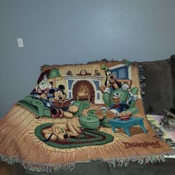 Disneyland Throw With Mickey And Minnie