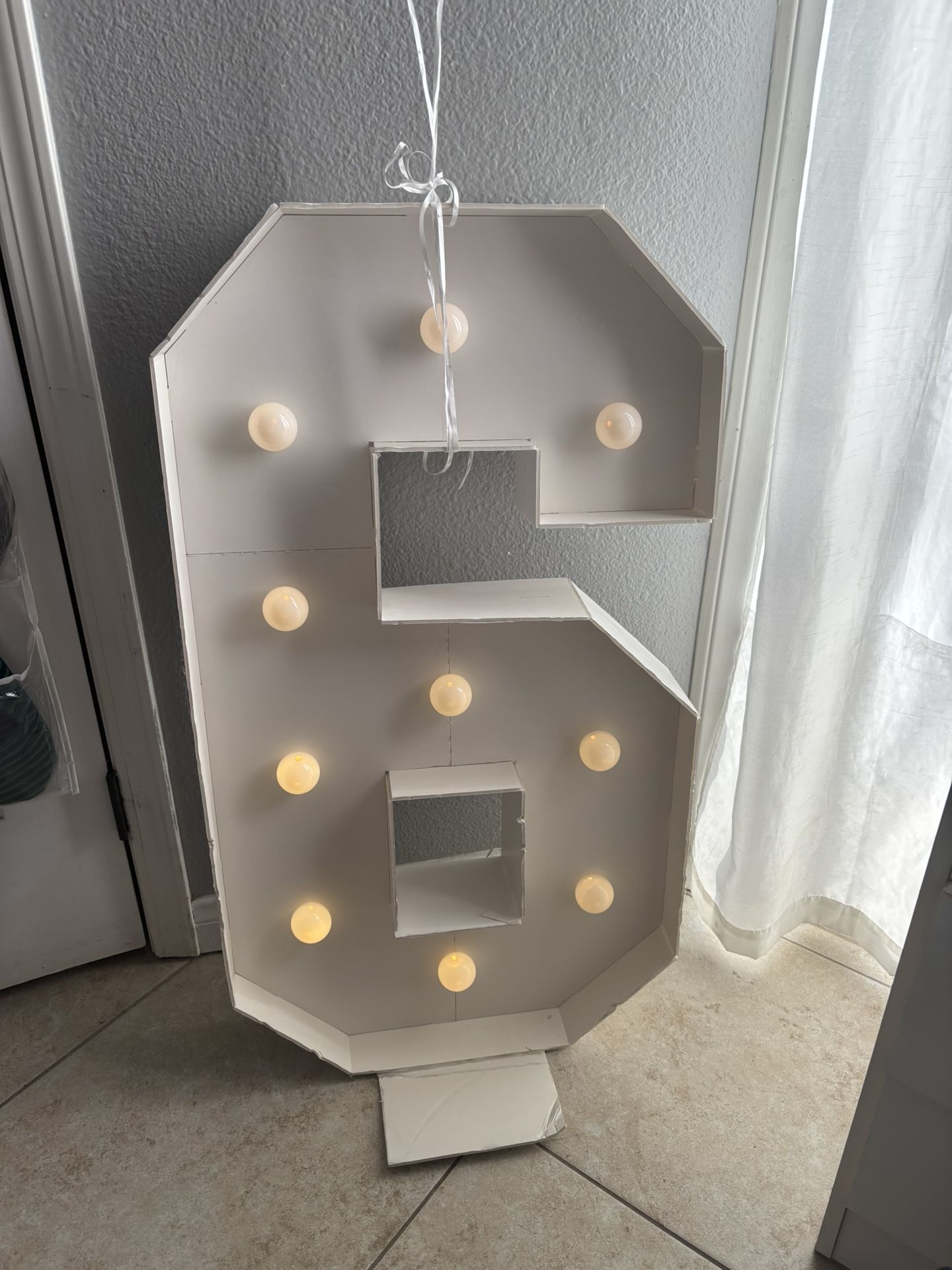 Marquee Number 6 — 3ft Tall 