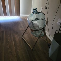 Genuine Sparkletts Antique Blue Glass Bottle, With The  Very First Tilting Water Dispenser Sparkletts Game To Pour Your Water 