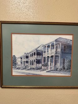 Framed Victorian Houses Art Print