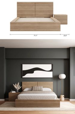 Antonnio 3 Piece Bedroom Set with Bed, Headboard, and Nightstand by Wade Logan