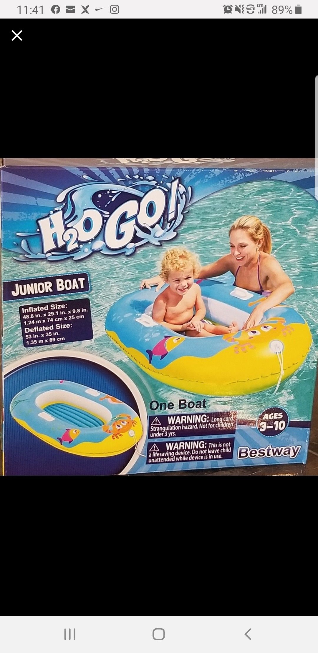🏊‍♀️🏊‍♀️H20GO INFLATABLE JUNIOR BOAT!!🏊‍♀️🏊‍♀️