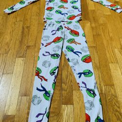 Nickelodeon Colorful TMNT  PJ Set / Halloween Costume , Sz 10 , 2 Pieces 100 %Cotton
