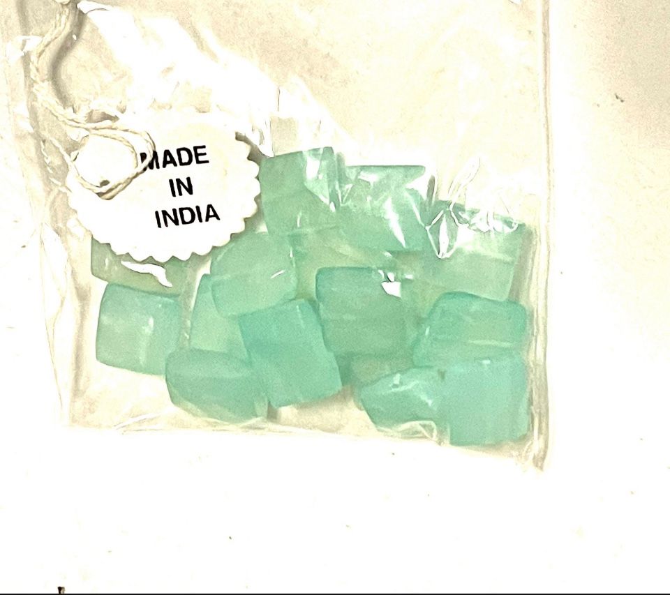 Lot Of 17 Faceted Green Chalcedony Beads