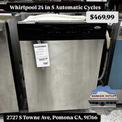 Whirlpool 24 In Dishwasher With 5 Automatic Cycles 