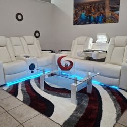 Sofa Y Loveseat (2) Reclinable  Led Electrico (Dearborn)