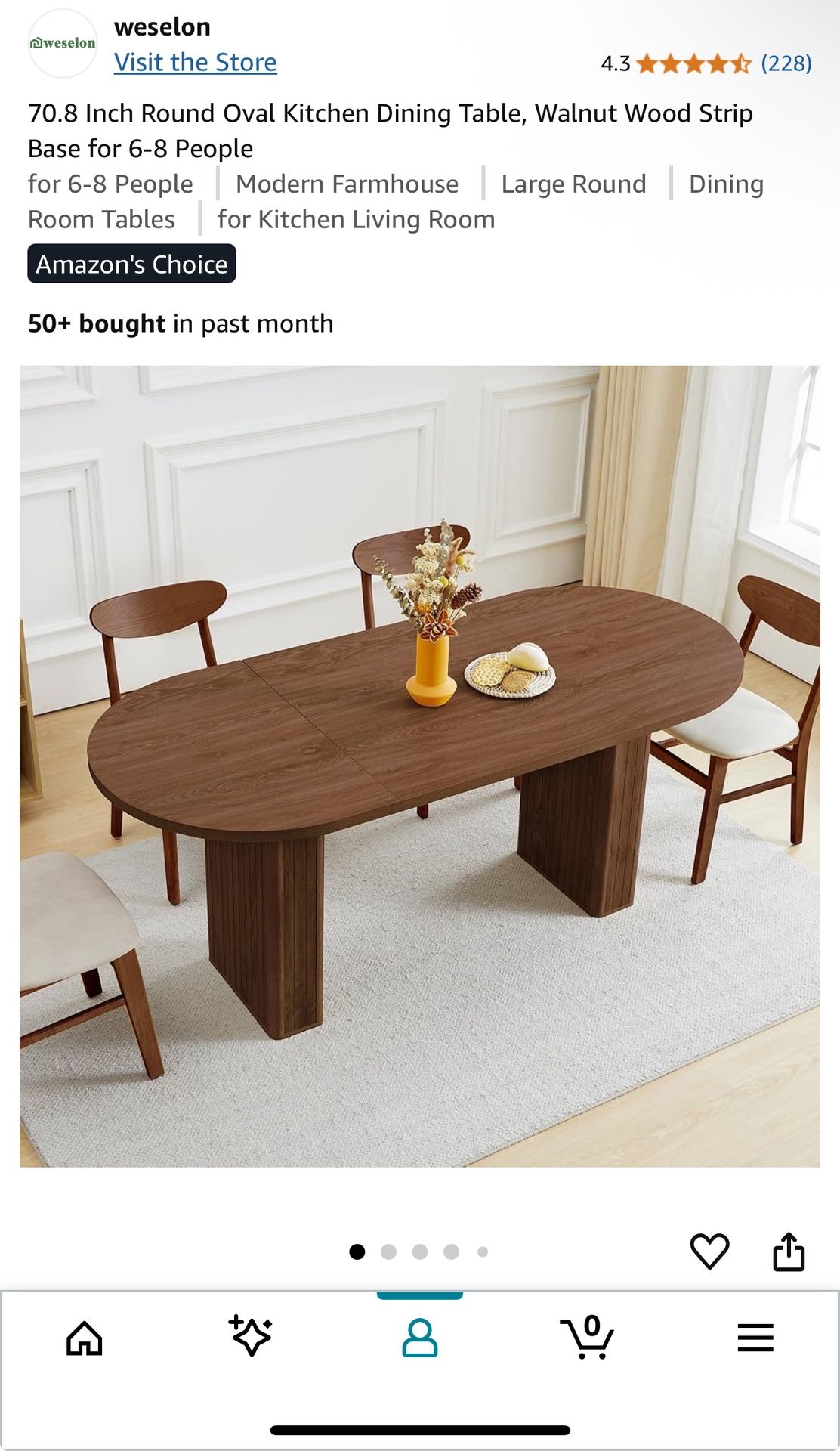 Oval Kitchen Dining Table