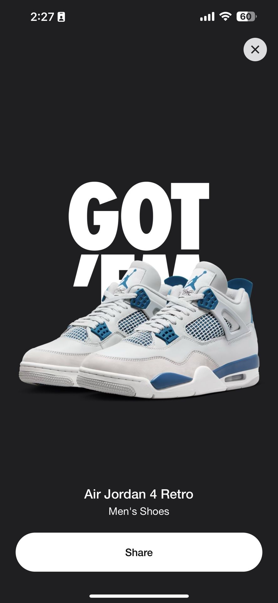 Air Jordan 4 Retro Military Blue 