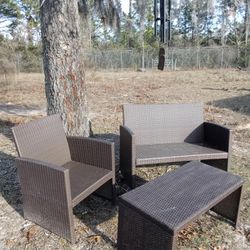 Hampton Bay Rattan Outdoor Patio Chairs & Table