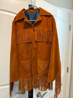 Men’s Leather Suede Fringed Coat