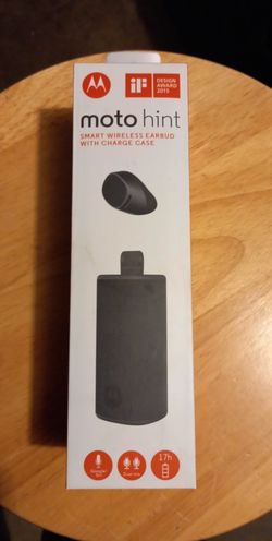 Motorola Moto Hint Smart Wireless Earbud with Charge Case 89800N In-Ear Bluetooth Headset Hint+ Plus Charging Case

