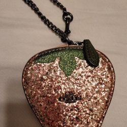 Coach Limited-Edition Glitter Strawberry Wristlet