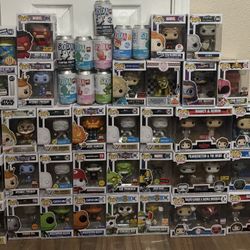 Lot Of 43 Funko Pops & Sodas
