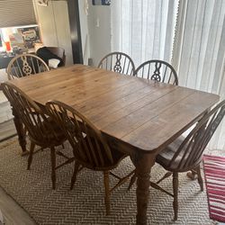 Ethan Allen Table And Six Chairs