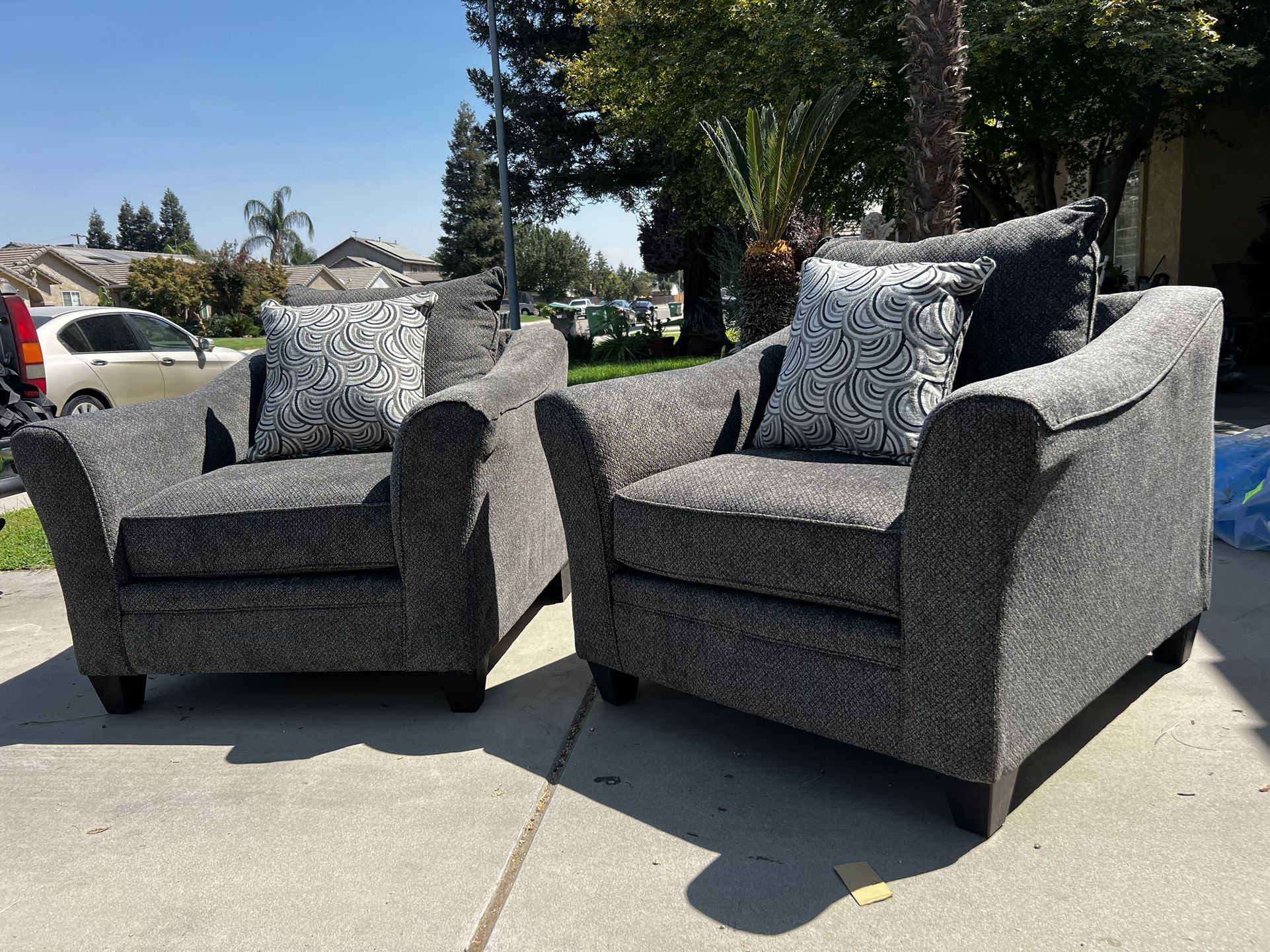 Brand New. (Set of 2) Lane Furniture Sofa Chair. Pewter color. $449