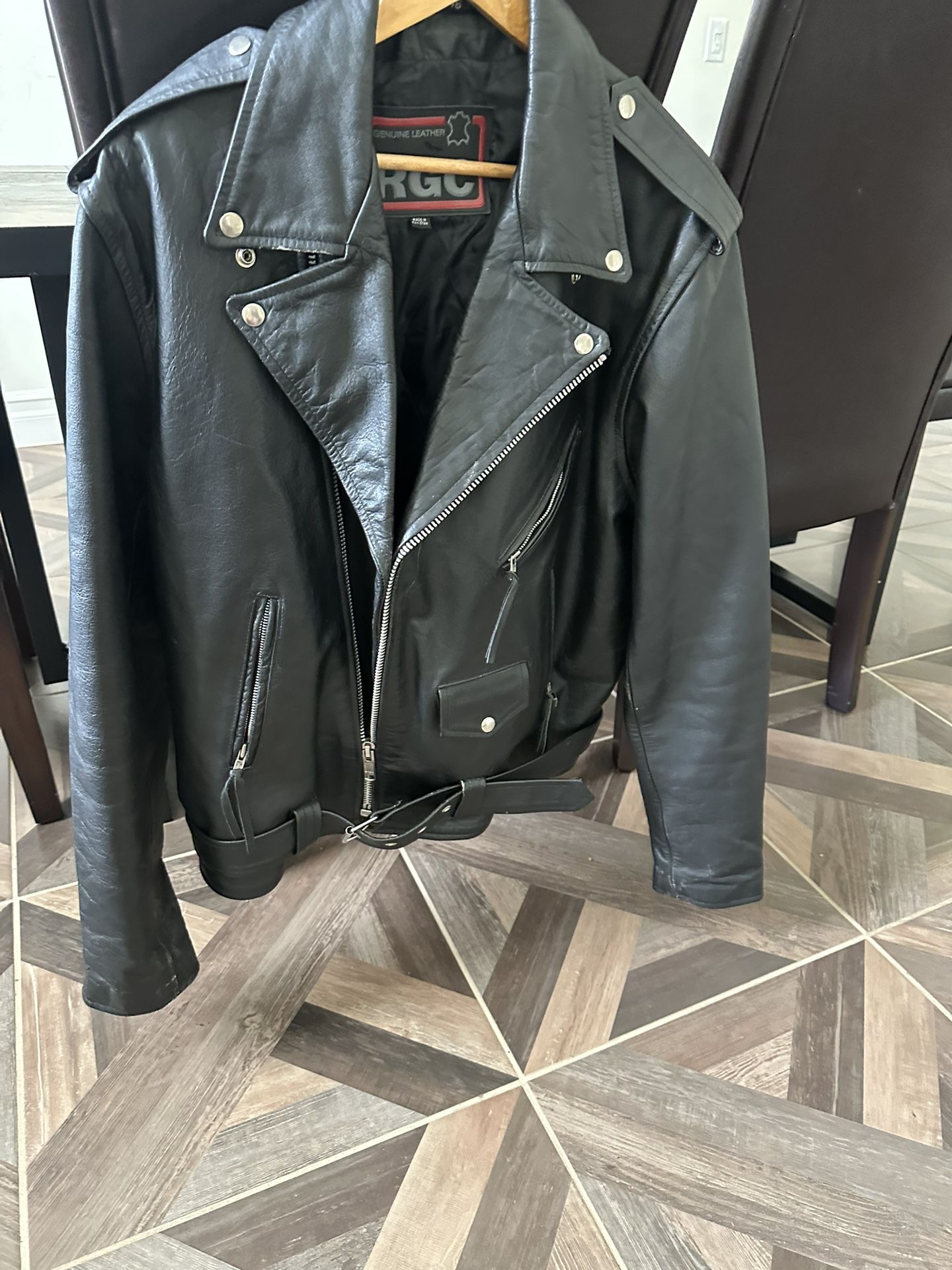 Men's Genuine Biker Leather RGC Jacket size 46