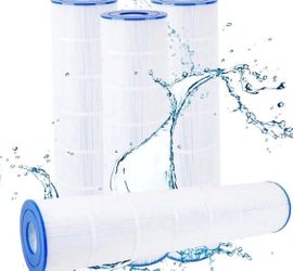 New 4 pack of pool filters 19” high 7”wide 3” hole $60