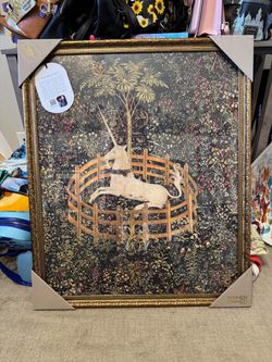 Large Framed Unicorn Tapestry Art Print