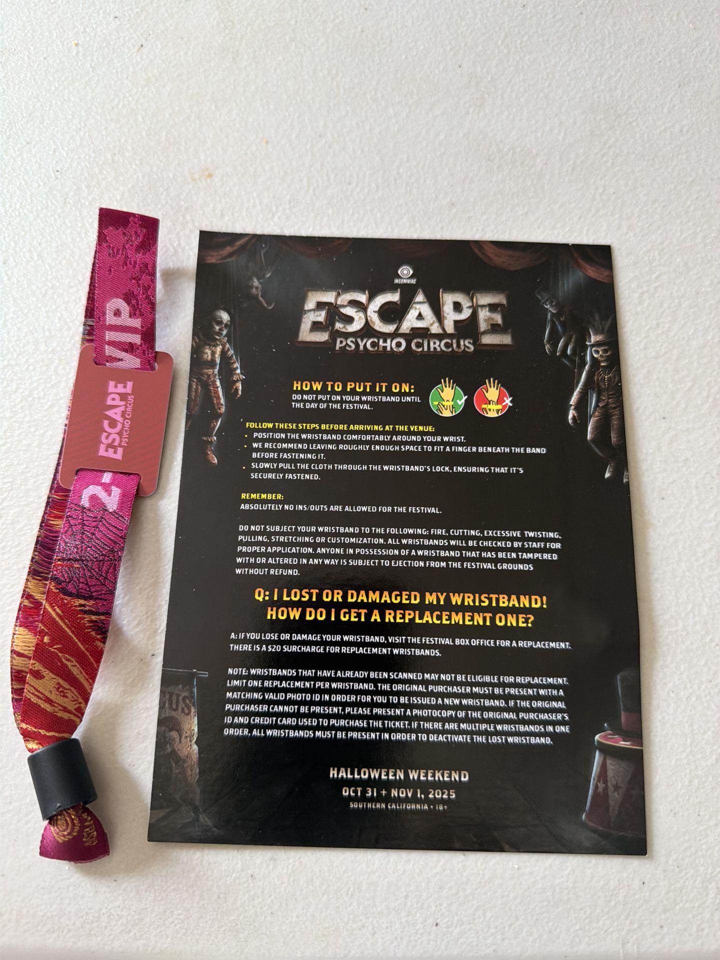 2025 Escape Halloween VIP 2 Day Ticket 