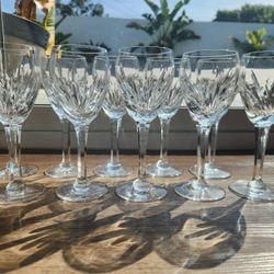 10 beautiful waterford wine hock crystal goblet glasses